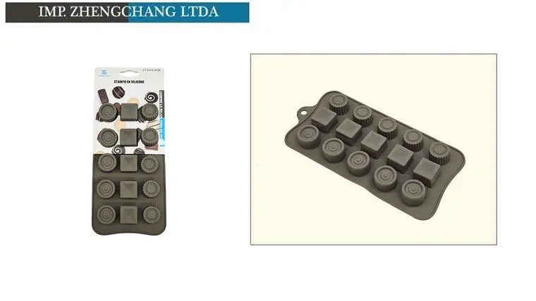 Molde de silicona para chocolates redondos y cuadrados (x12) 1