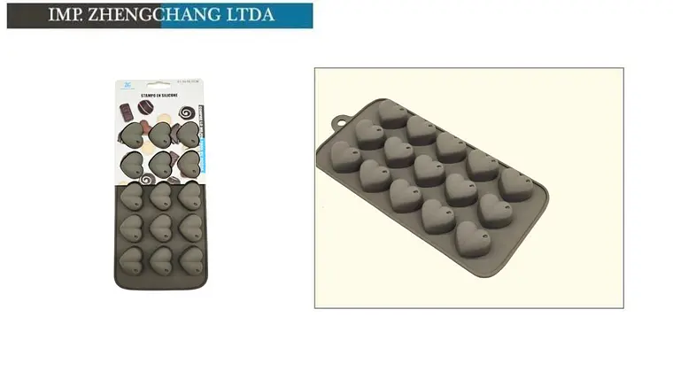 Molde de silicona para chocolates con corazones (x12) 1