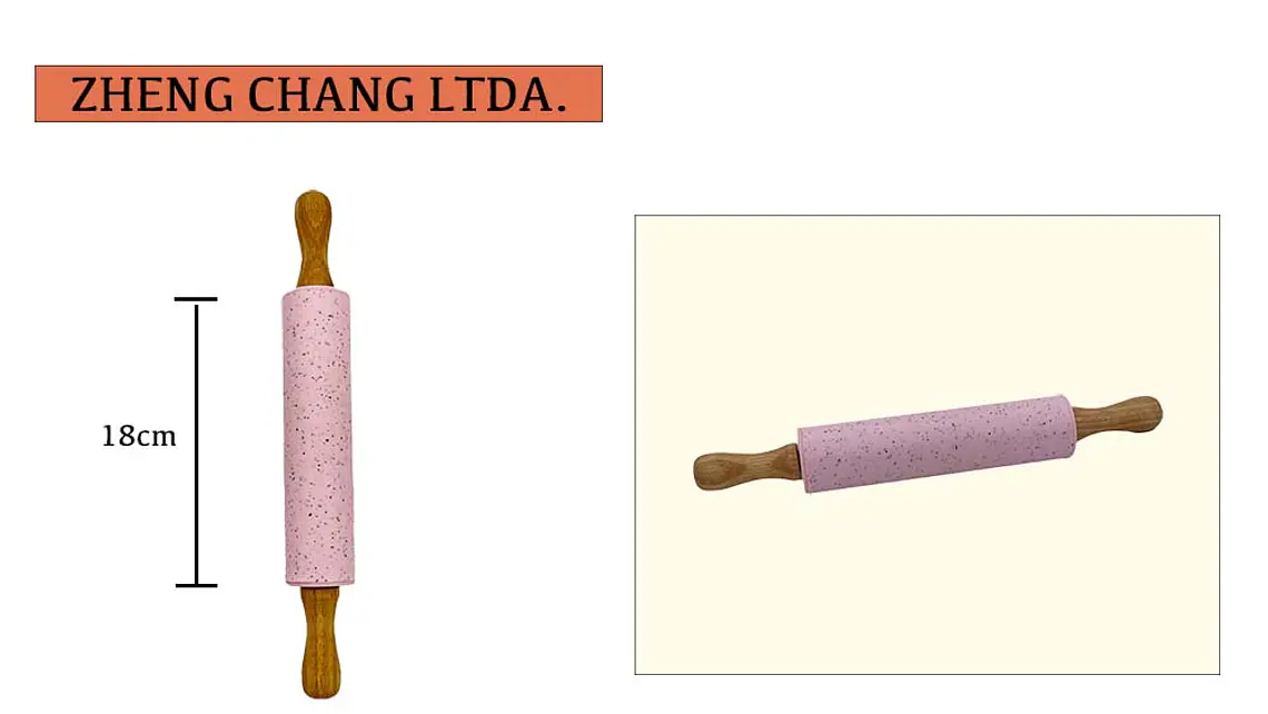 Rodillo de silicona con mangos de madera (x12) 1