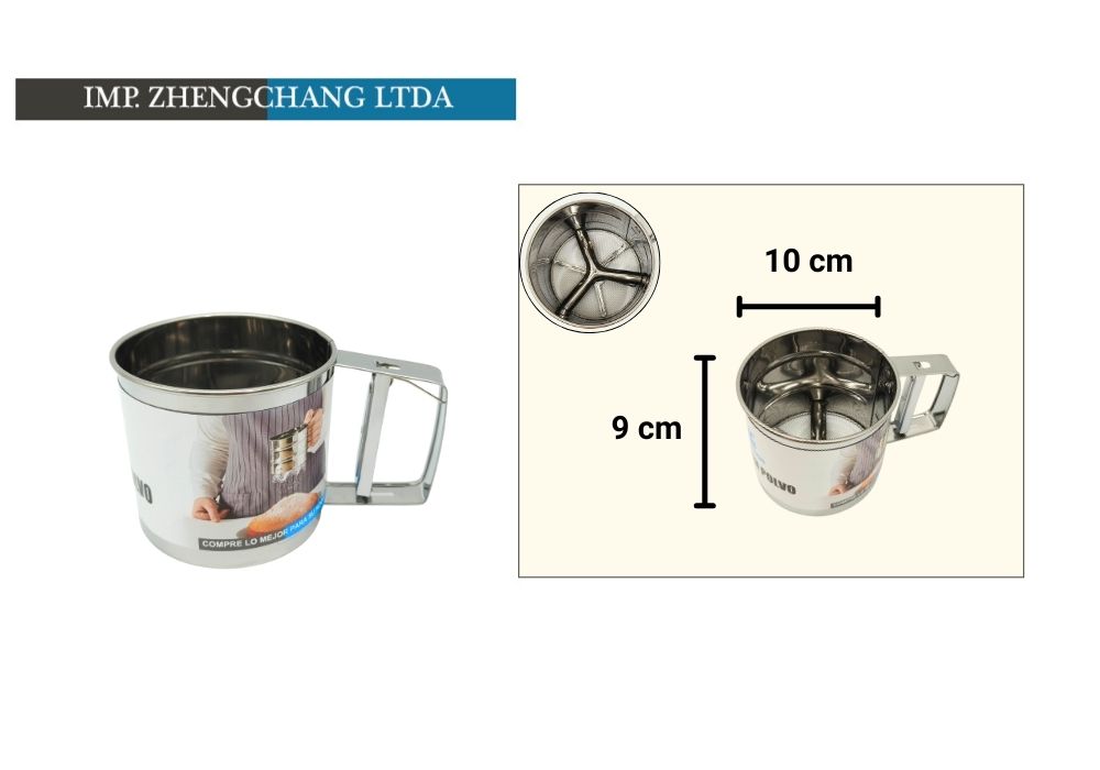 Tamiz de harina tipo taza con gatillo, 10 cm (x6)