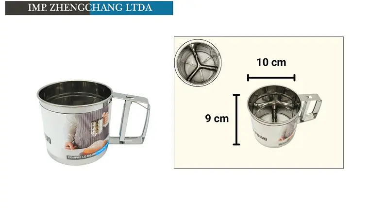 Tamiz de harina tipo taza con gatillo, 10 cm (x6) 1