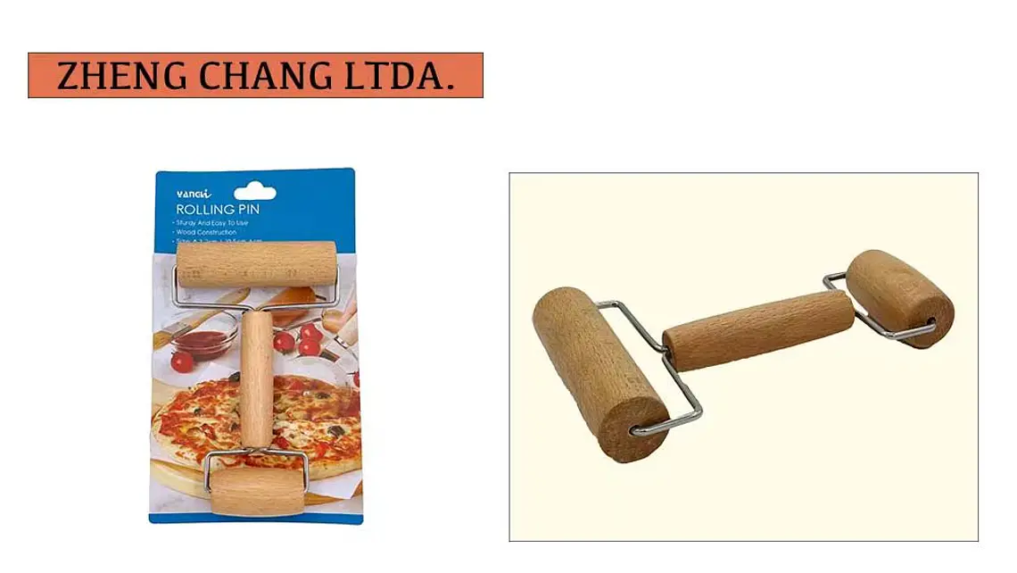 Rodillo doble de madera para extender masa (x6) 1