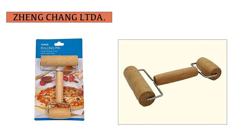 Rodillo doble de madera para extender masa (x6) 1