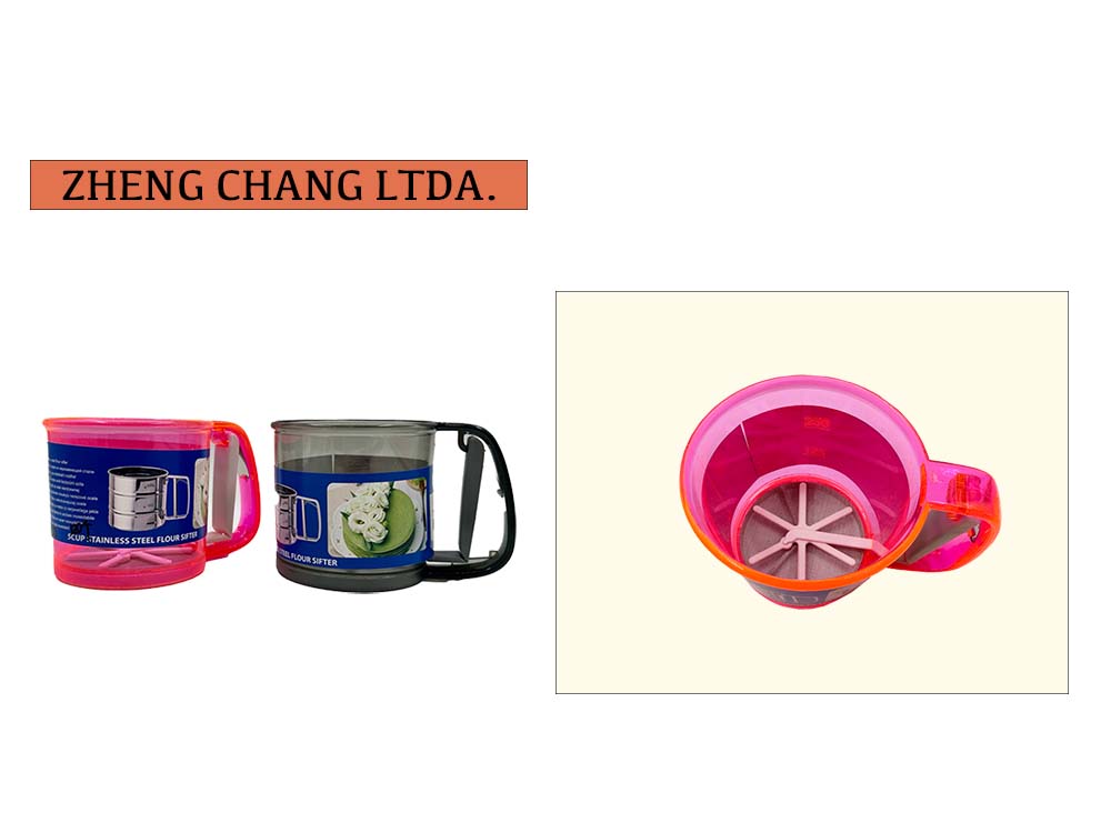 Tamiz de harina acrílico tipo taza con gatillo (x12)