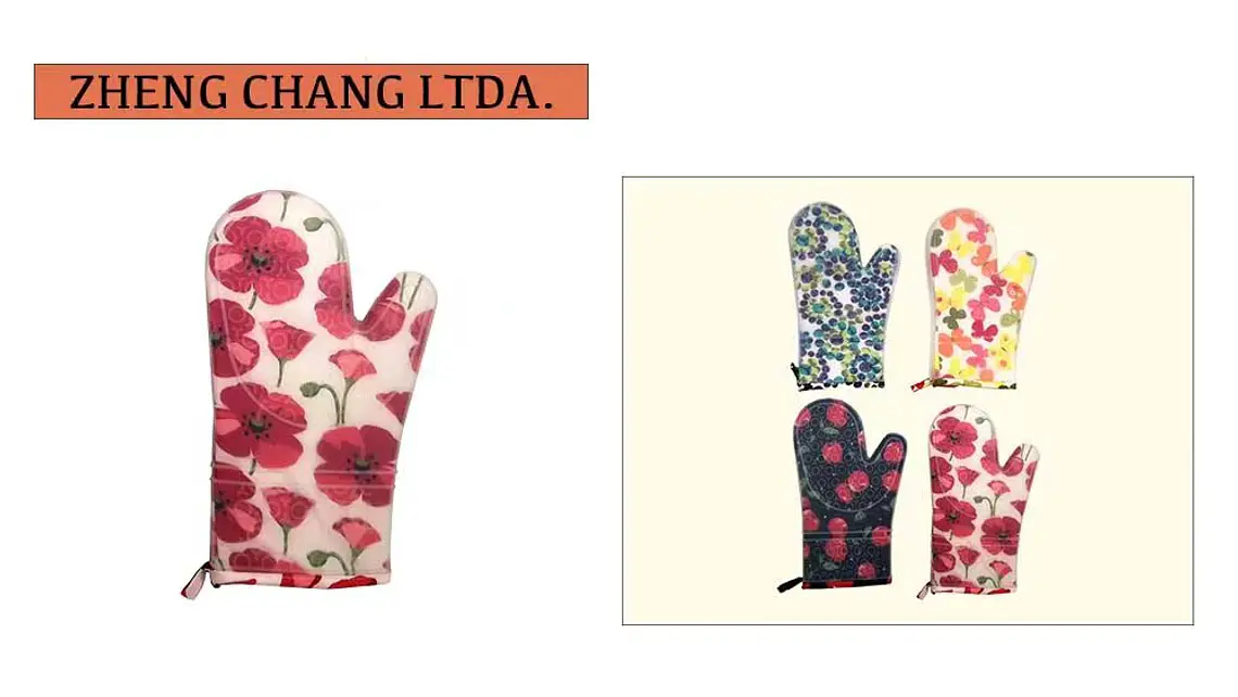 Guante para horno con estampado floral (x12) 1