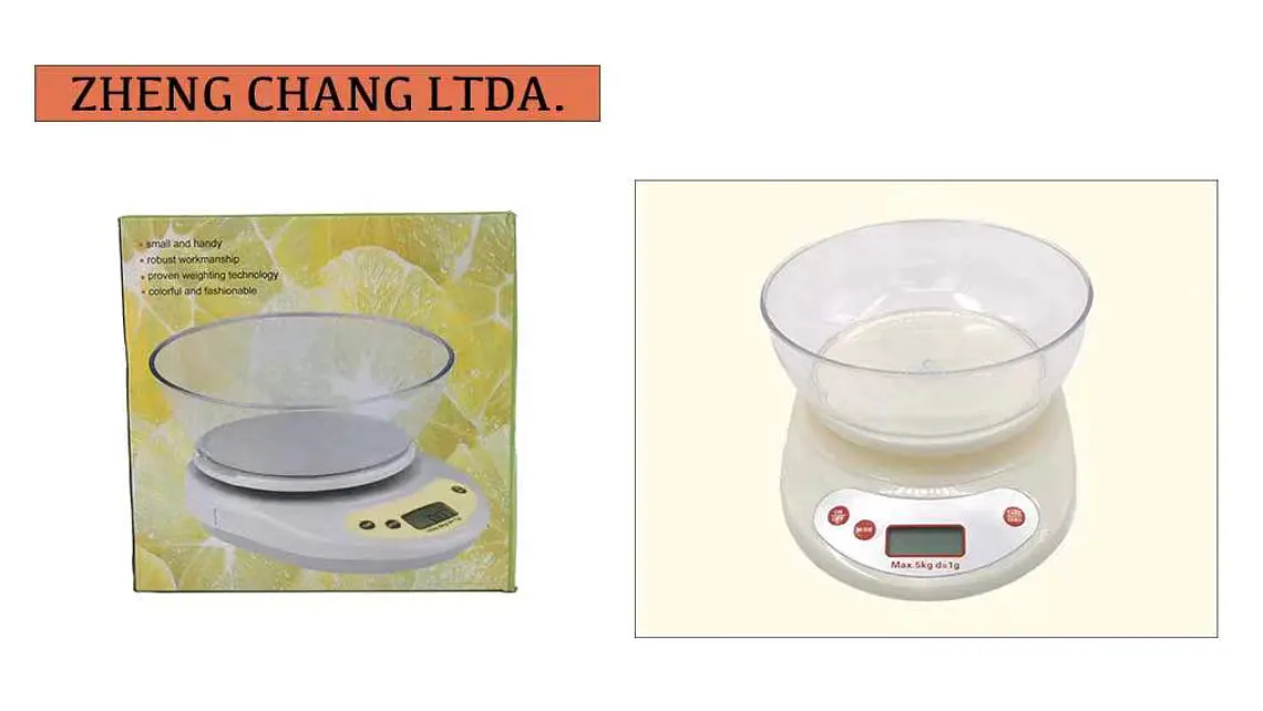Balanza digital de cocina con recipiente redondo (x5) 1