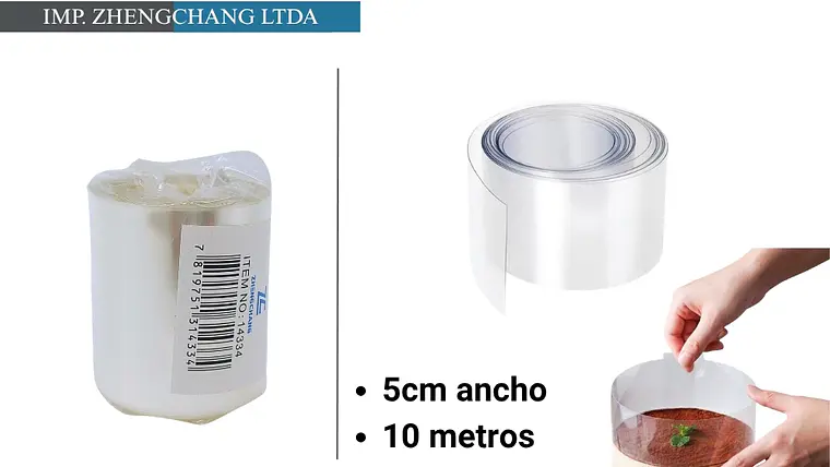 Rollo de banda transparente para repostería, 5 cm × 10 m (x5) 1
