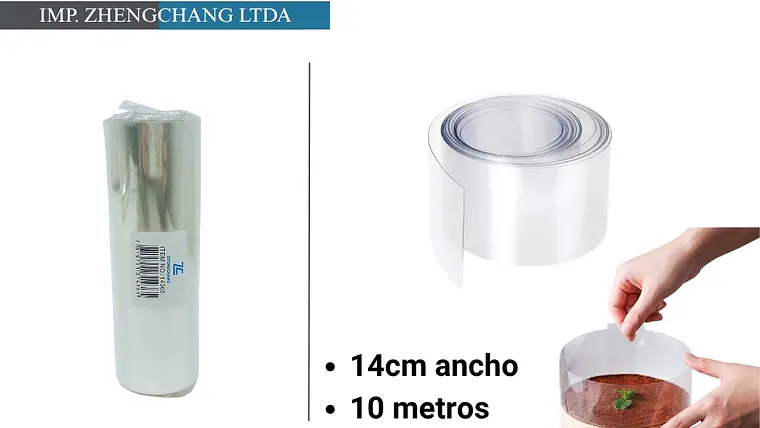 Rollo de banda transparente para repostería, 14 cm × 10 m (x5) 1