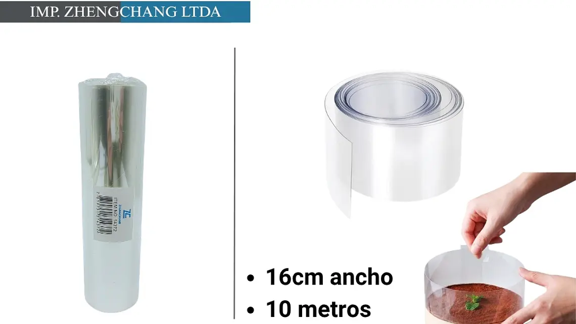 Rollo de banda transparente para repostería, 16 cm × 10 m (x5) 1