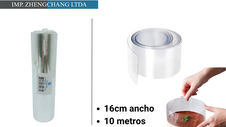 Rollo de banda transparente para repostería, 16 cm × 10 m (x5) 1