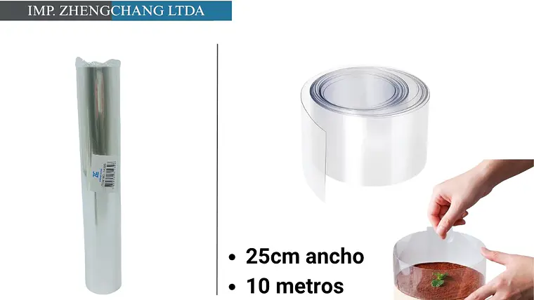 Rollo de banda transparente para repostería, 25 cm × 10 m (x5) 1