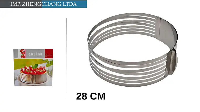 Aro ajustable con guías para cortar tortas, 28 cm (x12) 1