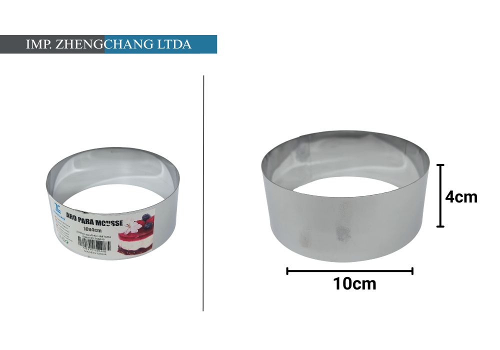 Aro redondo para mousse, 10 cm de diámetro y 4 cm de alto (x12)