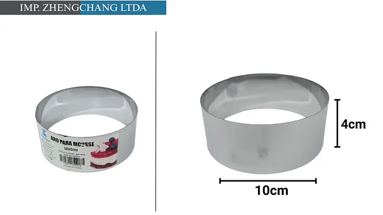 Aro redondo para mousse, 10 cm de diámetro y 4 cm de alto (x12) 1