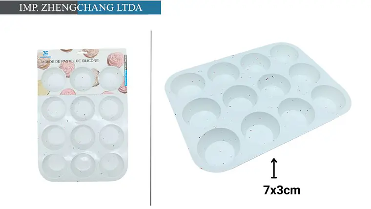 Molde blanco de silicona para cupcakes, 12 cavidades (x12) 1