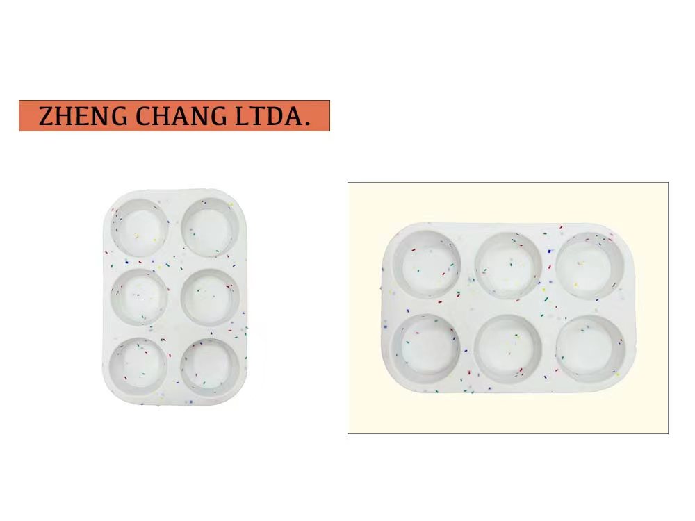 Molde moteado de silicona para cupcakes, 6 cavidades (x12)