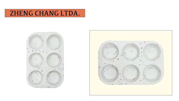 Molde moteado de silicona para cupcakes, 6 cavidades (x12) 1