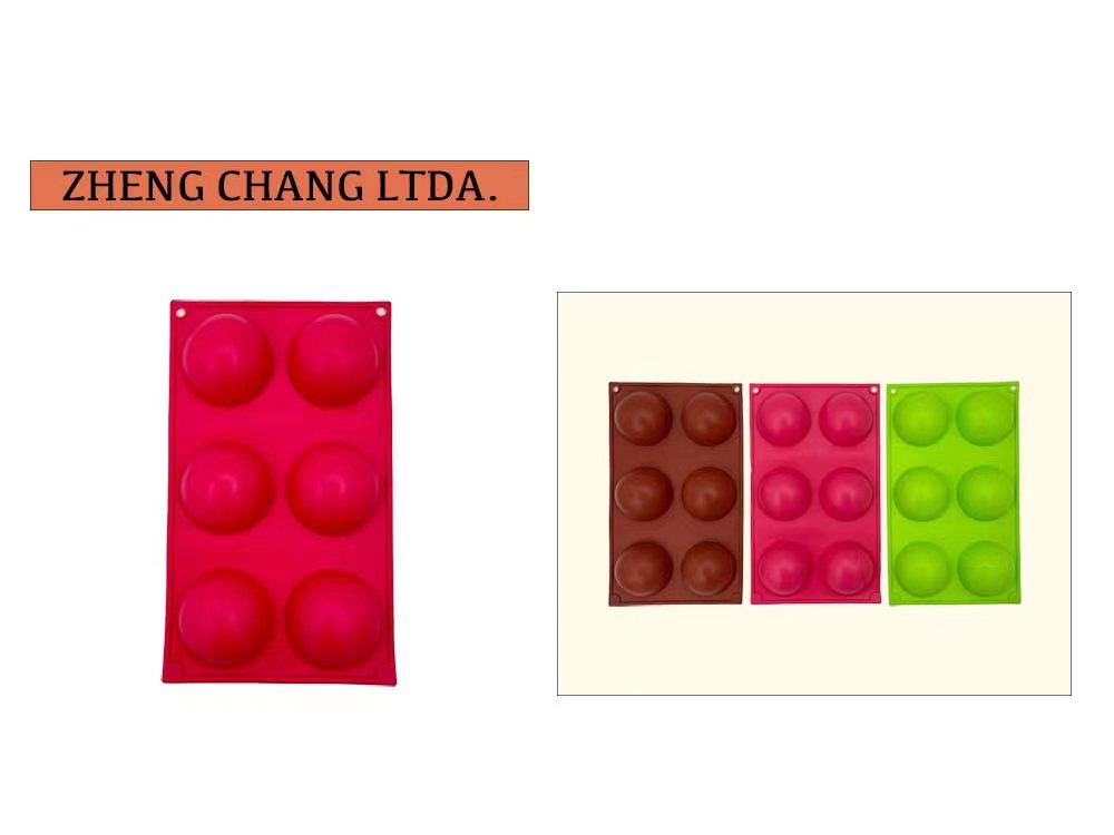 Molde de silicona de 6 semiesferas lisas (x12)