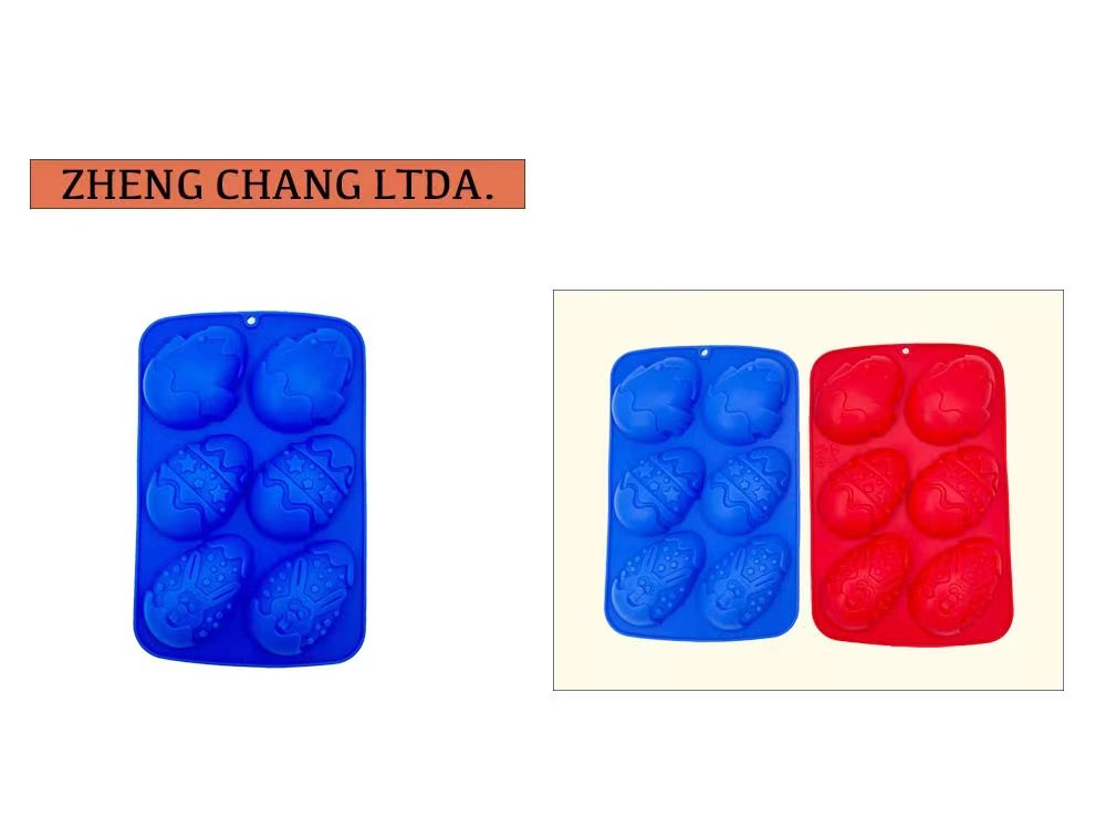 Molde de silicona con huevos decorados de Pascua (x12)
