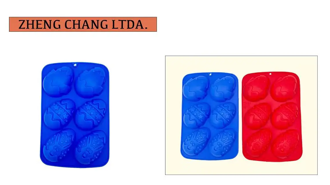 Molde de silicona con huevos decorados de Pascua (x12) 1