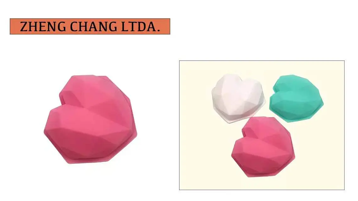 Molde de silicona con forma de corazón geométrico (x12) 1