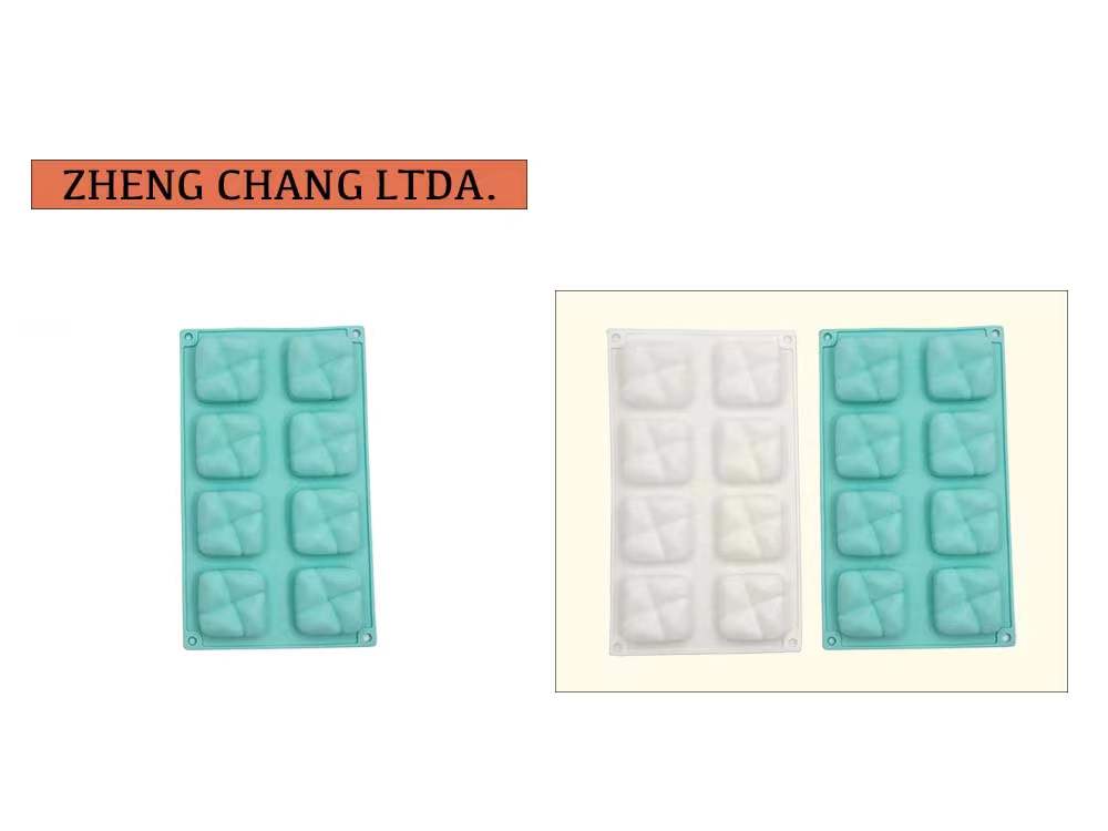 Molde de silicona con 8 cuadrados geométricos (x12)