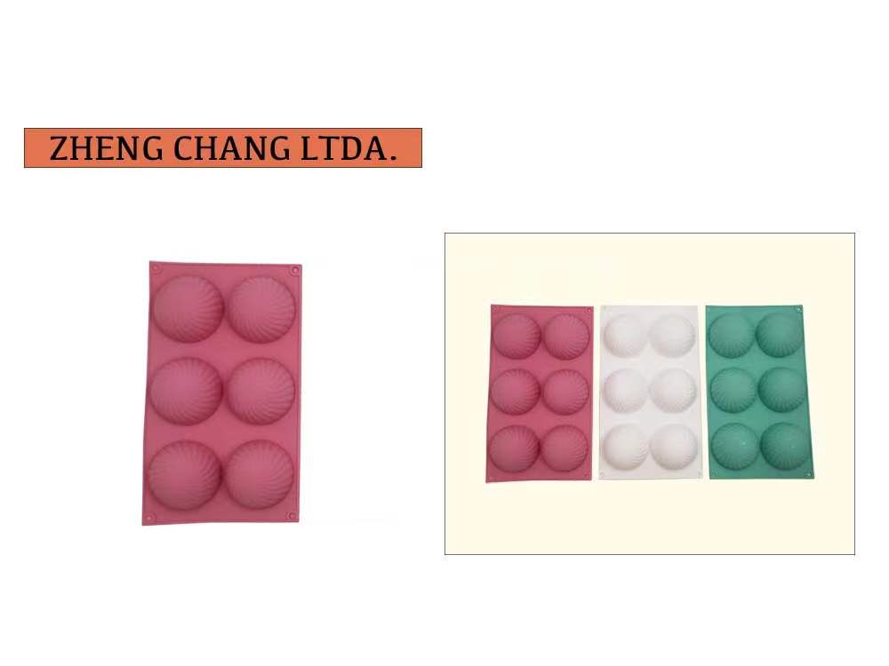 Molde de silicona con 6 cavidades redondas acanaladas (x12)