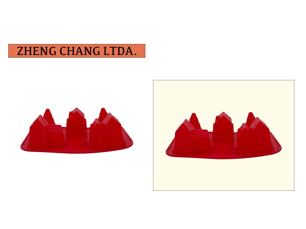 Molde de silicona con figuras de casas navideñas (x12)