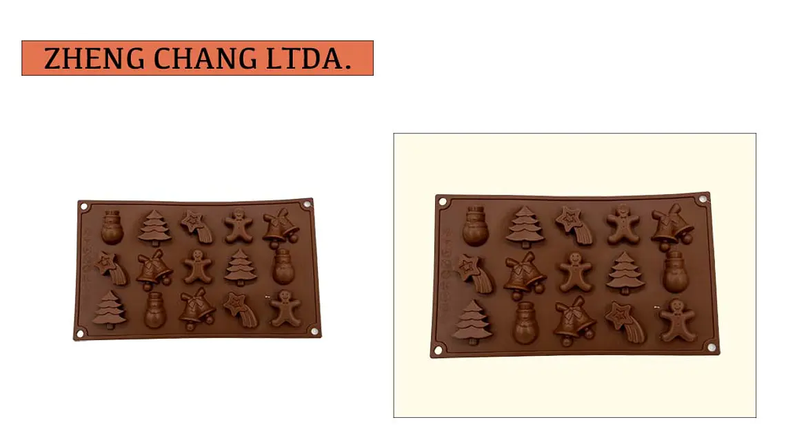 Molde de silicona con miniaturas navideñas (x12) 1