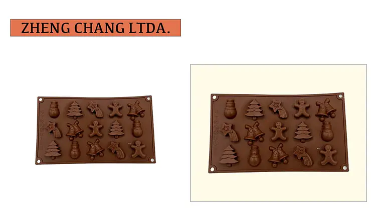 Molde de silicona con miniaturas navideñas (x12) 1