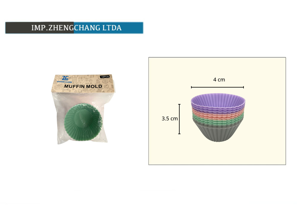 Juego de 6 cápsulas de silicona para cupcakes, 4 cm (x12)