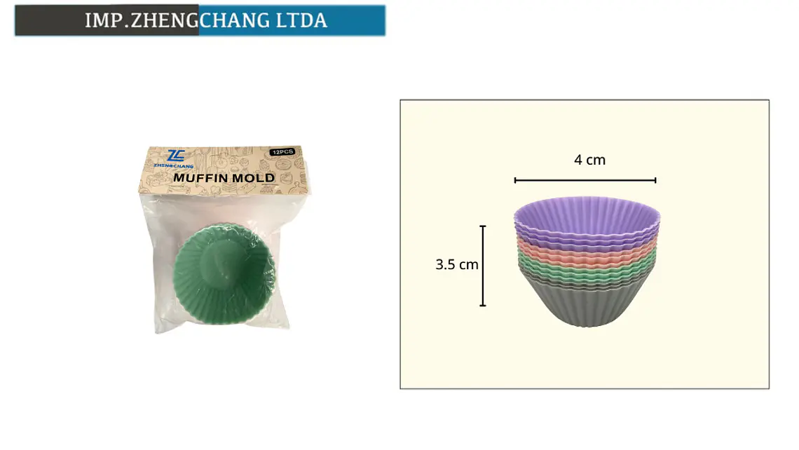 Juego de 6 cápsulas de silicona para cupcakes, 4 cm (x12) 1
