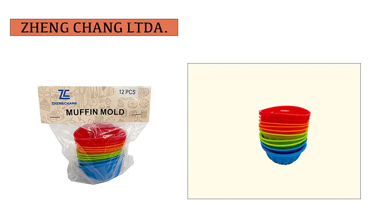 Juego de 12 moldes redondos de silicona para cupcakes (x10) 1