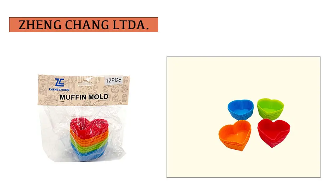 Juego de 12 moldes de silicona con forma de corazón (x12) 1
