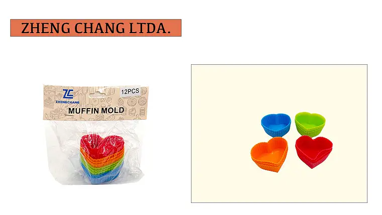 Juego de 12 moldes de silicona con forma de corazón (x12) 1