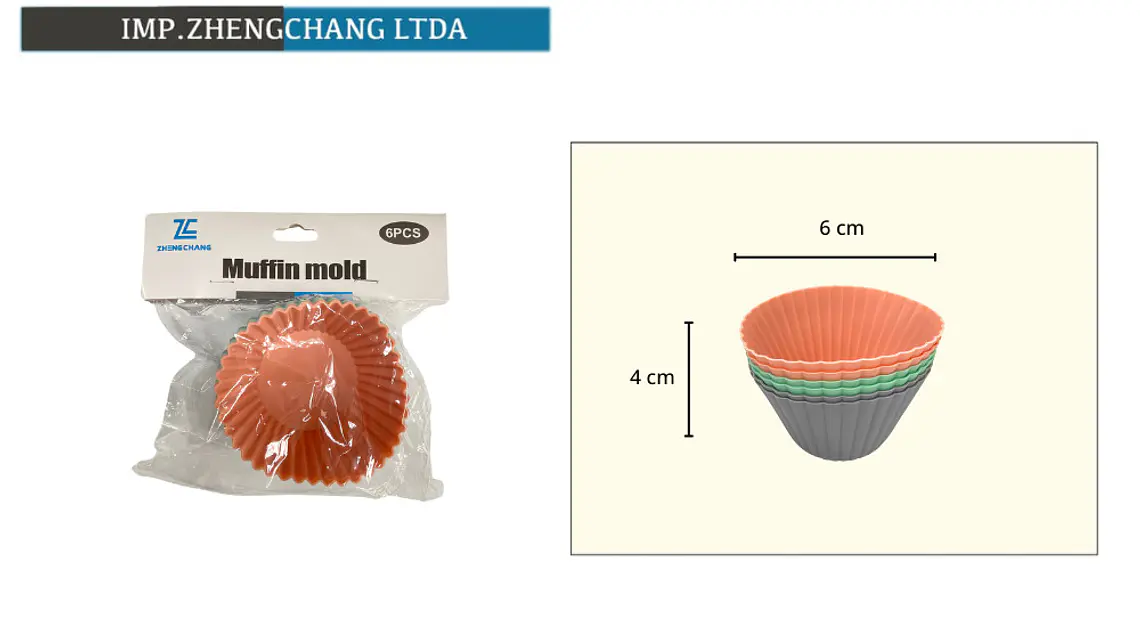 Juego de 6 cápsulas de silicona para cupcakes, 6 cm (x12) 1