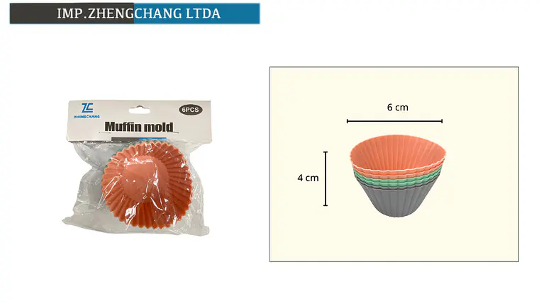 Juego de 6 cápsulas de silicona para cupcakes, 6 cm (x12) 1