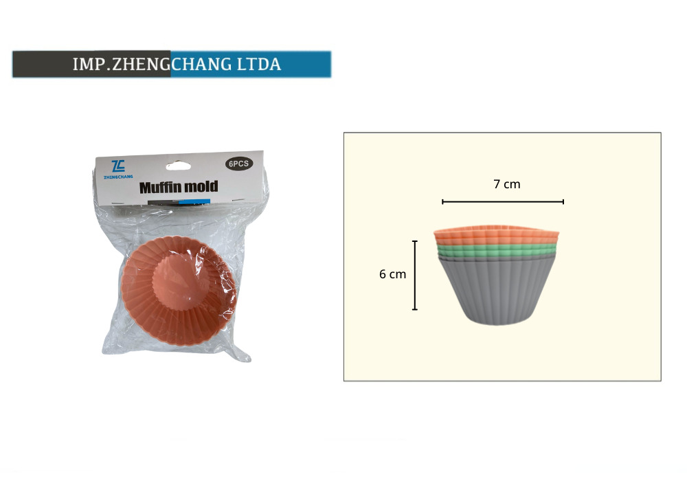 Juego de 6 cápsulas de silicona para cupcakes, 7 cm (x12)