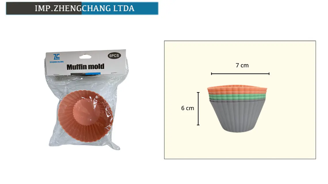 Juego de 6 cápsulas de silicona para cupcakes, 7 cm (x12) 1