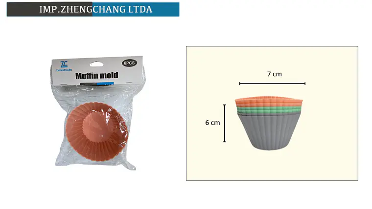 Juego de 6 cápsulas de silicona para cupcakes, 7 cm (x12) 1