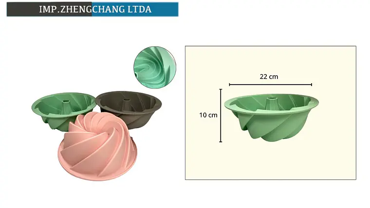 Molde de silicona en espiral con tubo central, 22 cm (x12) 1