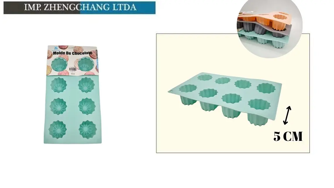 Molde de silicona con 6 flores para postres (x12) 1