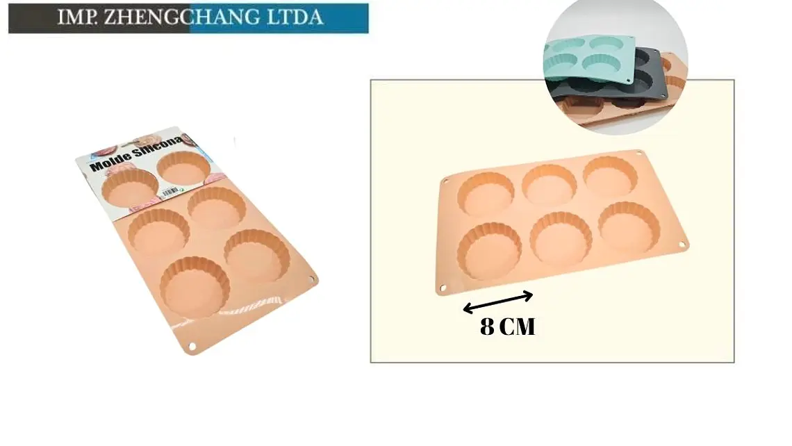 Molde de silicona con 6 tartaletas de 8 cm (x12) 1