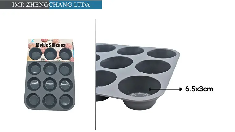 Molde de silicona con cavidades redondas para cupcakes (x12) 1