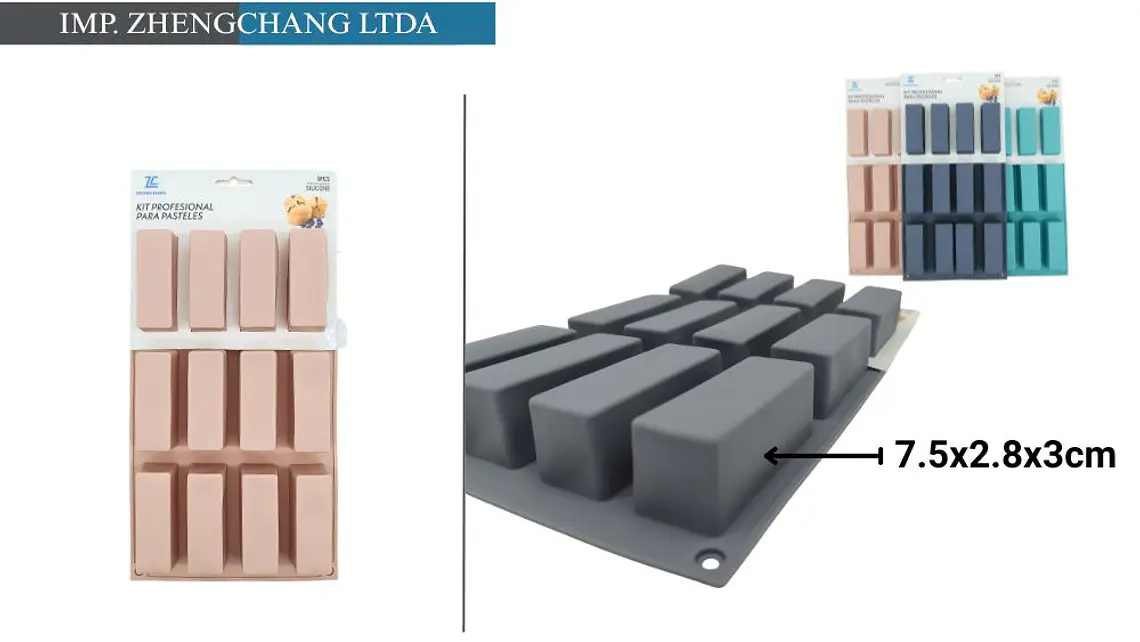 Molde de silicona para barras de repostería (x12) 1