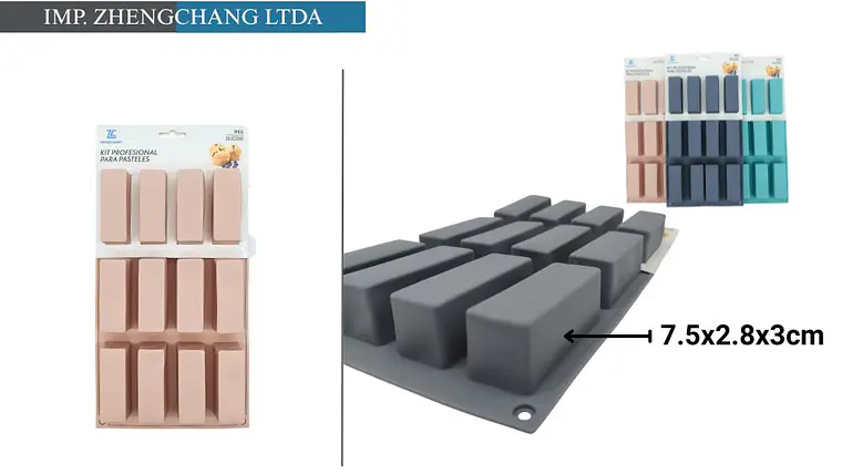 Molde de silicona para barras de repostería (x12) 1