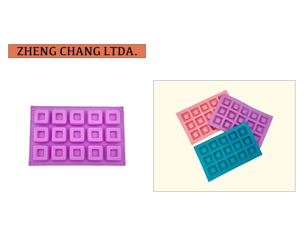 Molde de silicona con 15 cuadrados en relieve (x12)