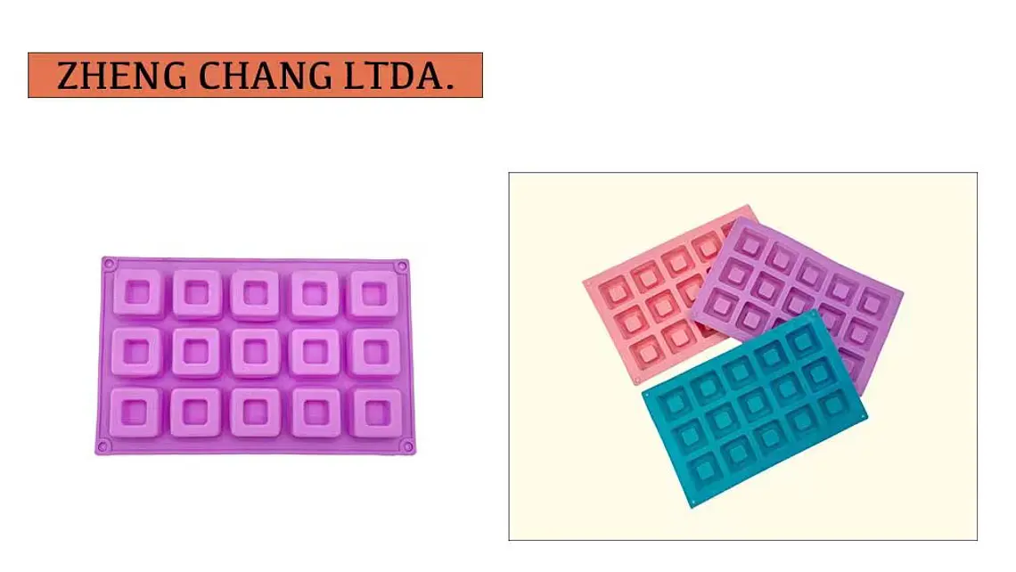 Molde de silicona con 15 cuadrados en relieve (x12) 1