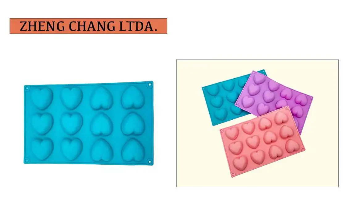 Molde de silicona con 12 corazones para postres (x12) 1