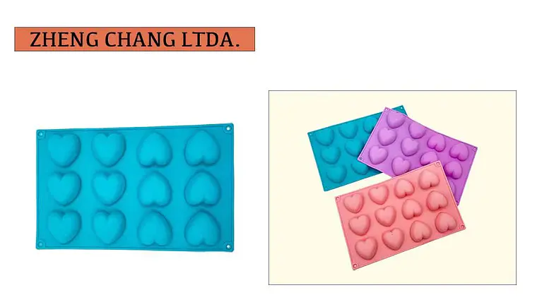 Molde de silicona con 12 corazones para postres (x12) 1